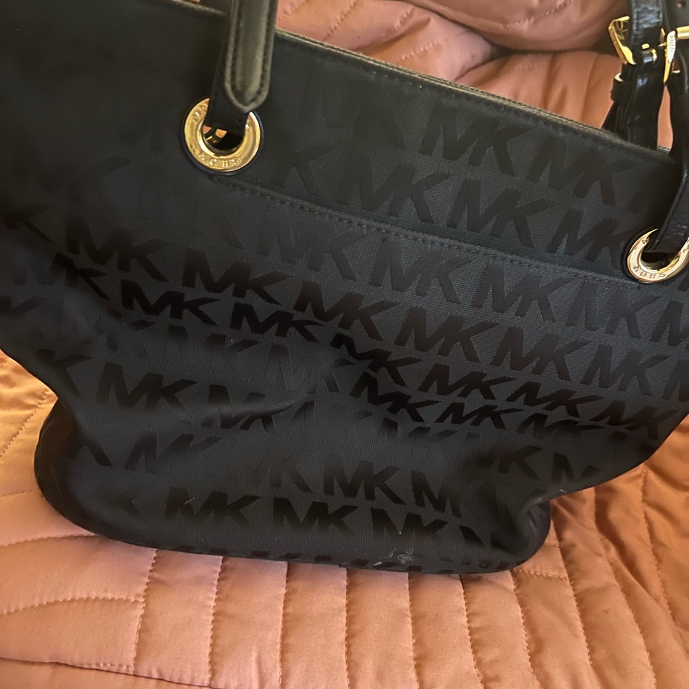 Black Handbag with Gold Accents - Picture 2 of 4